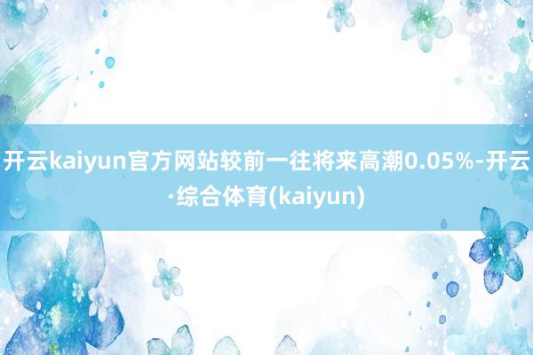 开云kaiyun官方网站较前一往将来高潮0.05%-开云·综合体育(kaiyun)