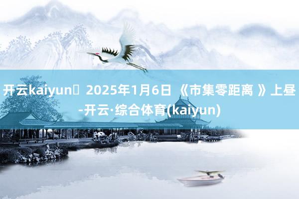 开云kaiyun 2025年1月6日 《市集零距离 》上昼-开云·综合体育(kaiyun)