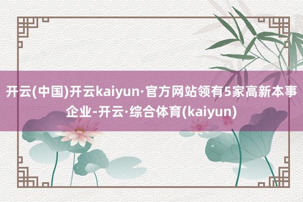 开云(中国)开云kaiyun·官方网站领有5家高新本事企业-开云·综合体育(kaiyun)