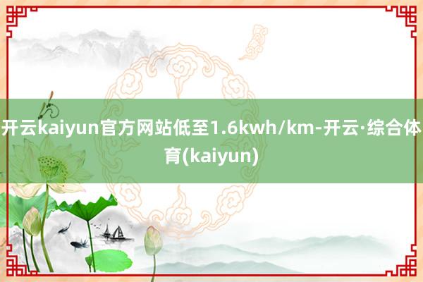 开云kaiyun官方网站低至1.6kwh/km-开云·综合体育(kaiyun)