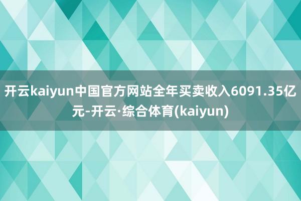 开云kaiyun中国官方网站全年买卖收入6091.35亿元-开云·综合体育(kaiyun)