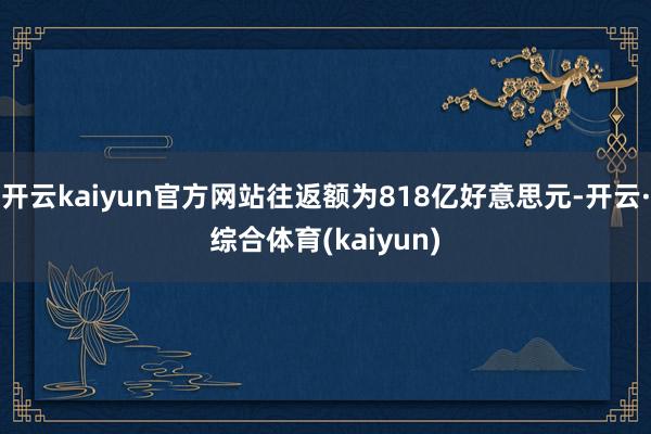 开云kaiyun官方网站往返额为818亿好意思元-开云·综合体育(kaiyun)