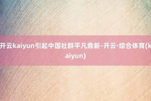 开云kaiyun引起中国社群平凡鼎新-开云·综合体育(kaiyun)