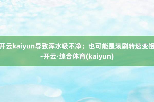 开云kaiyun导致浑水吸不净；也可能是滚刷转速变慢-开云·综合体育(kaiyun)