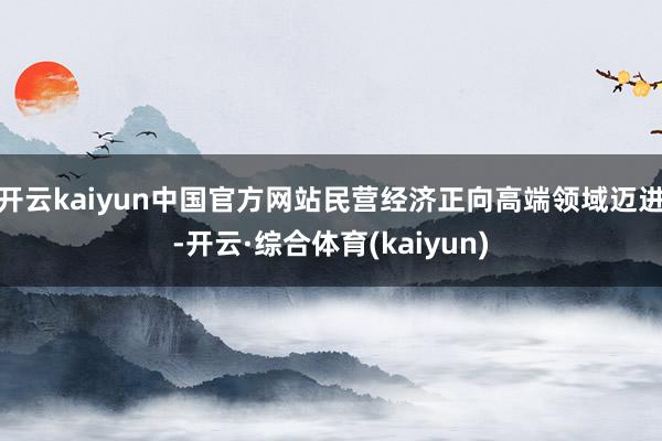开云kaiyun中国官方网站民营经济正向高端领域迈进-开云·综合体育(kaiyun)