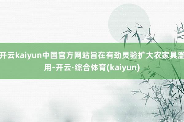 开云kaiyun中国官方网站旨在有劲灵验扩大农家具滥用-开云·综合体育(kaiyun)