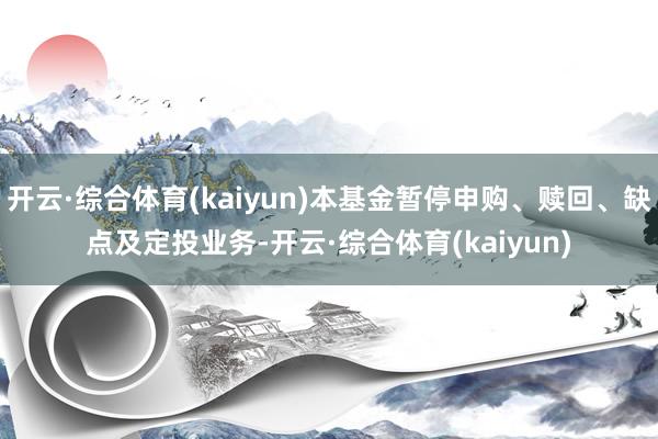 开云·综合体育(kaiyun)本基金暂停申购、赎回、缺点及定投业务-开云·综合体育(kaiyun)