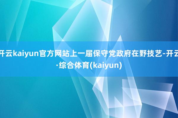 开云kaiyun官方网站上一届保守党政府在野技艺-开云·综合体育(kaiyun)