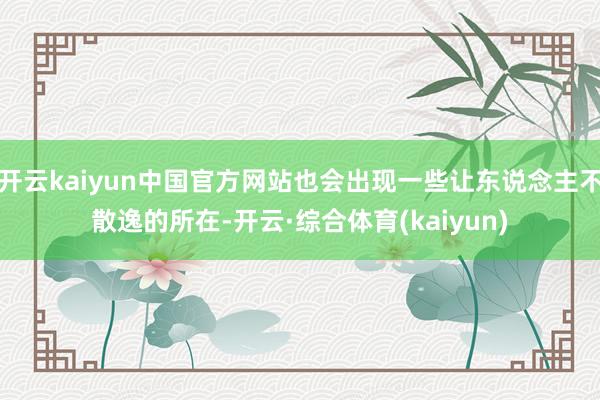 开云kaiyun中国官方网站也会出现一些让东说念主不散逸的所在-开云·综合体育(kaiyun)