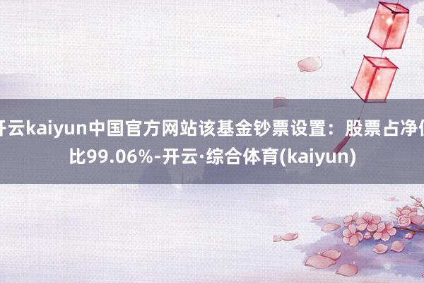 开云kaiyun中国官方网站该基金钞票设置：股票占净值比99.06%-开云·综合体育(kaiyun)