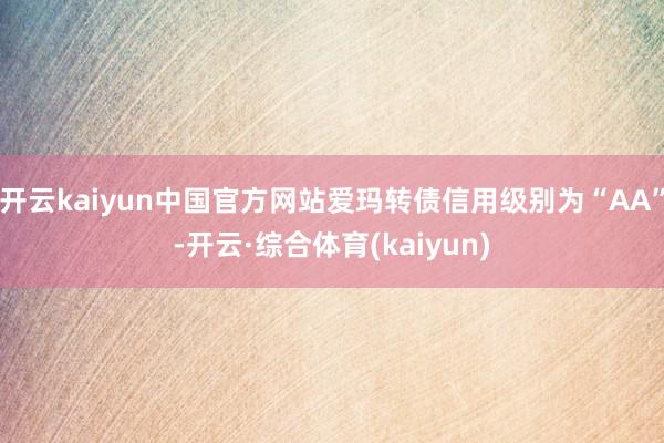 开云kaiyun中国官方网站爱玛转债信用级别为“AA”-开云·综合体育(kaiyun)