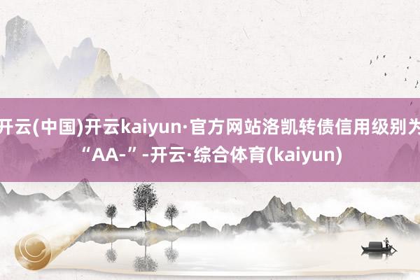 开云(中国)开云kaiyun·官方网站洛凯转债信用级别为“AA-”-开云·综合体育(kaiyun)