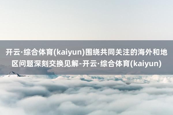 开云·综合体育(kaiyun)围绕共同关注的海外和地区问题深刻交换见解-开云·综合体育(kaiyun)