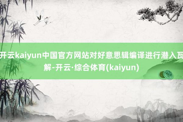 开云kaiyun中国官方网站对好意思辑编译进行潜入瓦解-开云·综合体育(kaiyun)