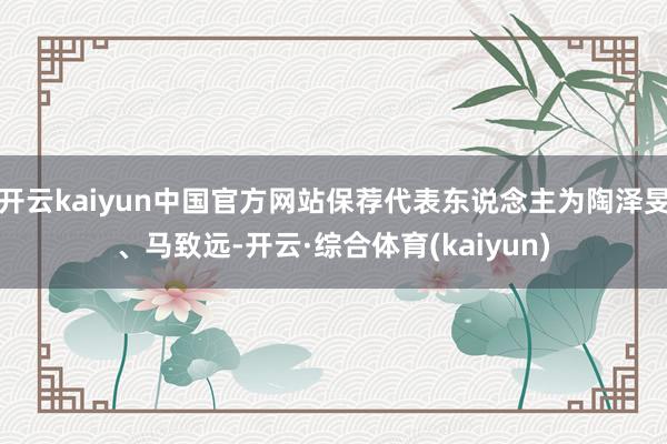 开云kaiyun中国官方网站保荐代表东说念主为陶泽旻、马致远-开云·综合体育(kaiyun)